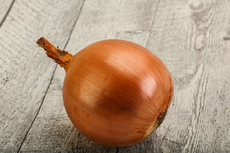Yellow ripe natural organic onion isolatedの写真素材
