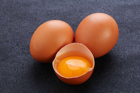 Fresh chicken Eggs on natural background