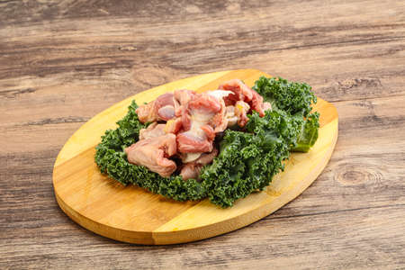 Raw tasty chicken stomach for cookingの写真素材