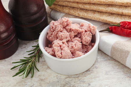 Natural gurmet liver pate spread served rosemaryの写真素材