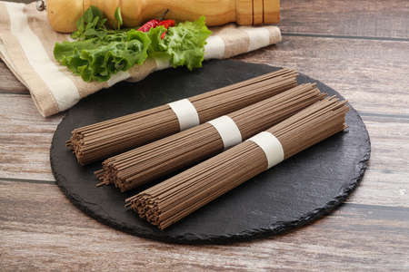 Raw buckwheat soba noodles - Asian cuisine