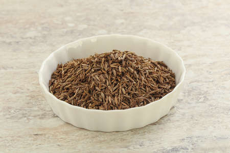 Zira seeds in the bowl for cooking