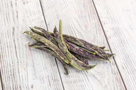 Raw green bean string heap for cooking