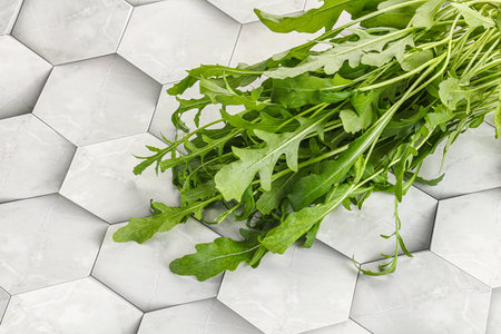 Fresh tasty natural organic rucola for snackの写真素材