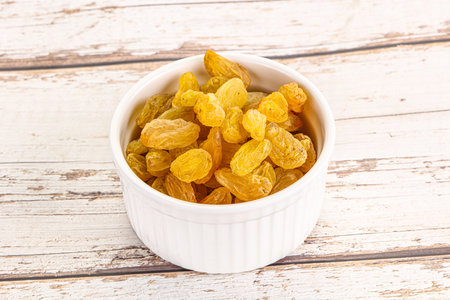 Yellow raisin - dry grape sweet berriesの写真素材