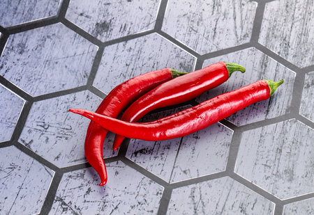 Hot and spicy chili pepper heap