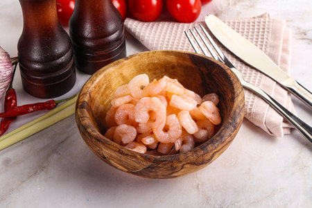 Cocktail prawns snack in the bowlの写真素材
