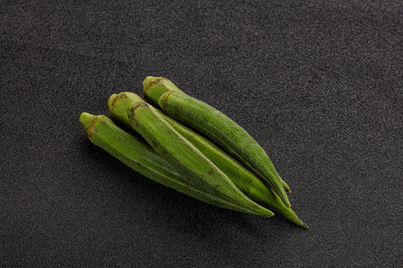 Natural organic raw green okra for cookingの写真素材