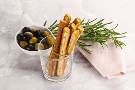Crispy grissini italian bread heap snackの写真素材