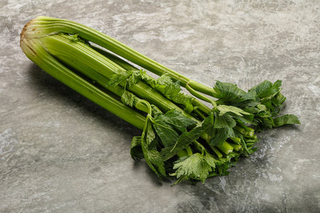 Vegan dietary cuisine - celery stems with leafの写真素材