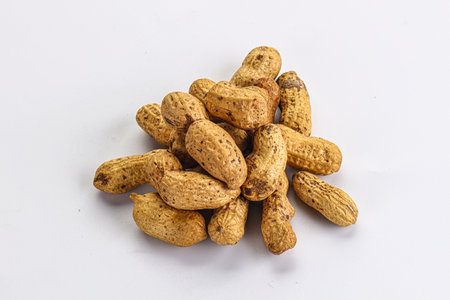 Raw ripe unpeeled peanut heap snack
