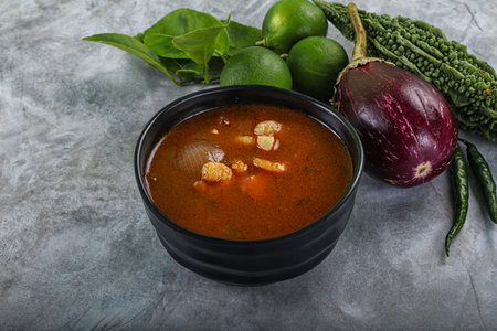 Spicy and Sour Soup with Lemongrass and Prawns