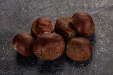 Tasty delicous brown natural Chestnut for bakeの写真素材