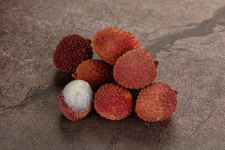 Sweet tasty tropical fruit Lychee heapの写真素材