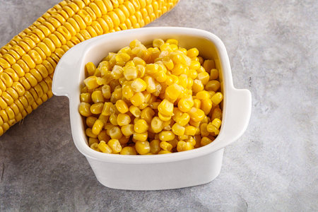Marinated sweet corn in the bowl