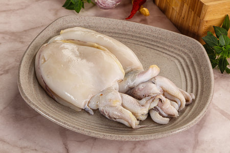 Raw fresh two cuttlefish for cooking