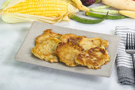 Tasty golden potato hash brown snack