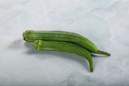 Raw organic natural okra vegetable for cookingの写真素材
