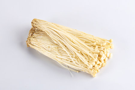 Tasty raw enoki mushroom heap for cooking