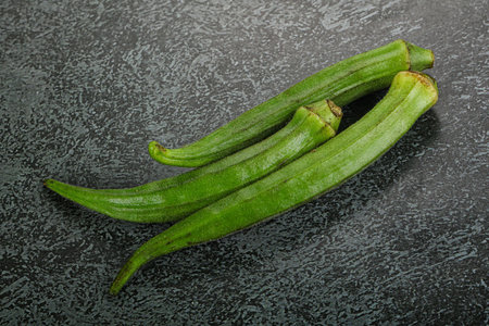 Raw organic natural okra vegetable for cooking