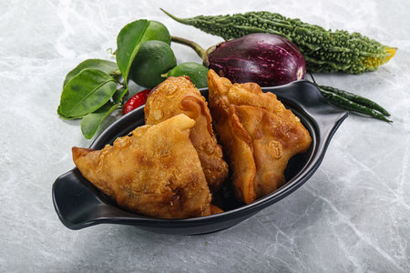 Indian cuisine - fries crispy stuffed samosa