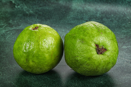 Fresh ripe green Guava tropical fruitの写真素材