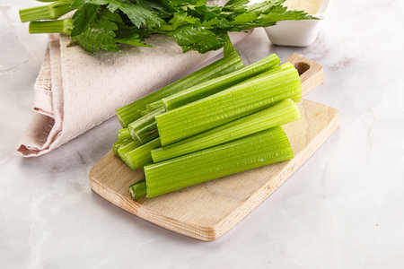 Vegan cuisine - dietary celery cticks snackの写真素材