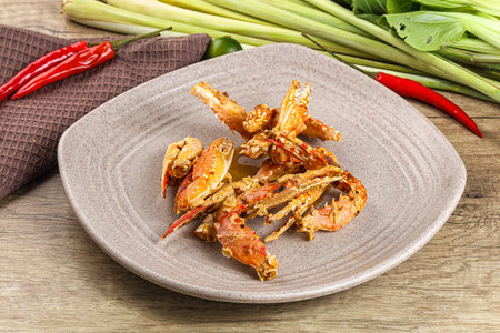 Delicous steamed Spider crab Claws snackの写真素材