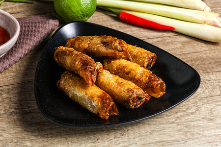 Vietnamese fried stuffed spring roll with meat