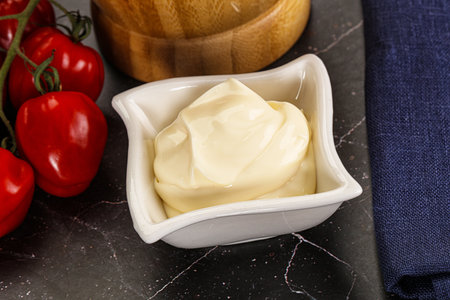 Creamy dip dressing sauce Mayonnaise in the bowlの写真素材
