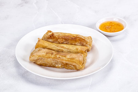 Traditional chinese crispy fried stuffed springroll