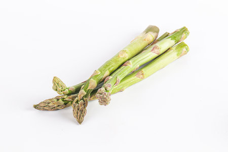 Raw Fresh green asparagus - vegan cuisineの写真素材