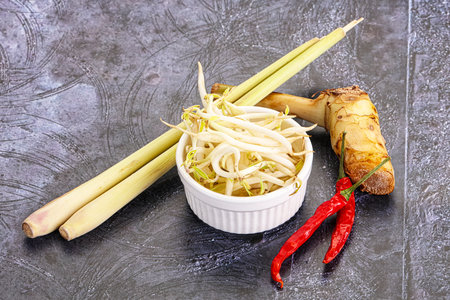 Asian cuisine Mash bean sprout for cookingの写真素材