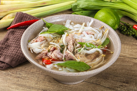 Vietnamese Pho Bo soup with beef meat