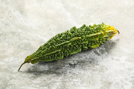 Raw green exotic tropical bitter melon vegetable