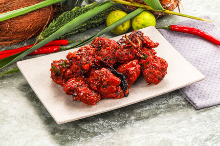 Indian cuisine - tandoori spicy Chicken 65
