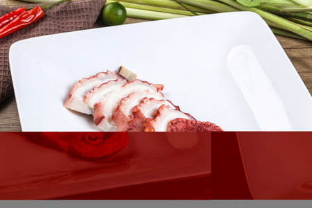 Japanese cuisine Raw octopus sashimi snack apetizerの写真素材