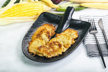 Tasty golden potato hash brown snack