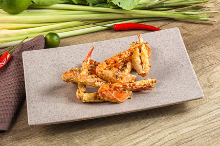 Delicous steamed Spider crab Claws snackの写真素材
