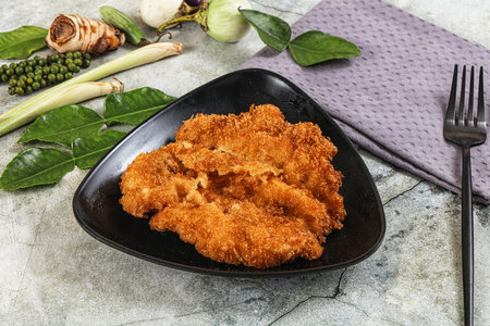 Japanese cuisine Tonkatsu fried cutlet with cabbageの写真素材