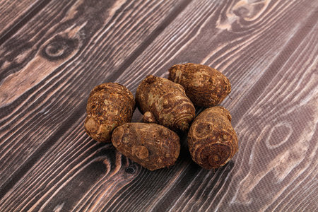 Tasty Brown topinambur potato roots for cooking