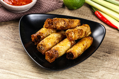 Vietnamese fried stuffed spring roll with meat