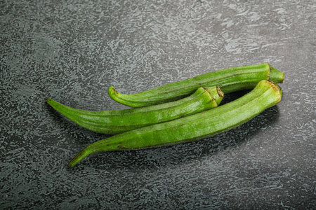 Raw organic natural okra vegetable for cookingの写真素材