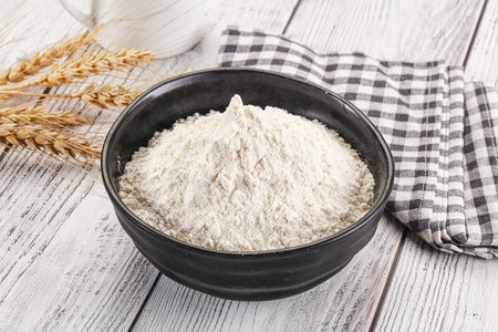 White Wheat flour heap for bakeの写真素材