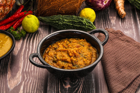 Indian vegan cuisine - Dal Tadka lentilの写真素材