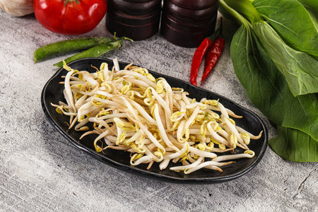 Asian cuisine - Soya bean sprouts in the bowlの写真素材