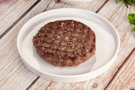 Grilled juicy beef minced meat cutlet for burger