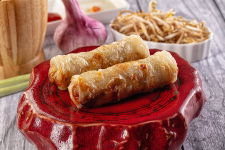 Vietnamese traditional nem roll with beef meat