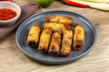 Vietnamese fried stuffed spring roll with meat