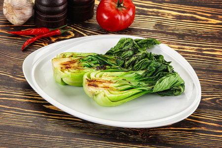 Asian grilled Pak Choy salad snackの写真素材
